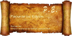 Pacurariu Edvin névjegykártya